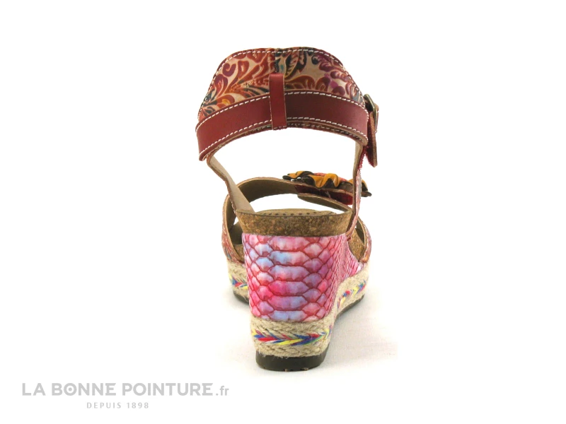 Laura Vita FACYO 06 Rouge - Fleur - Nu-pieds Compense 6 Laura Vita FACYO 06 Rouge - Fleur - Nu-pieds Compense – Image 4