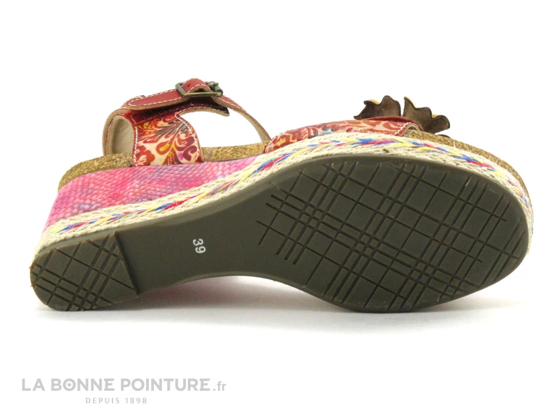 Laura Vita FACYO 06 Rouge - Fleur - Nu-pieds Compense 9 Laura Vita FACYO 06 Rouge - Fleur - Nu-pieds Compense – Image 7