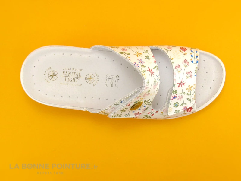 Sanital Light 4375 Blanc Fleurs - Mule Femme 2 Scratches 5 Sanital Light 4375 Blanc Fleurs - Mule Femme 2 Scratches – Image 3