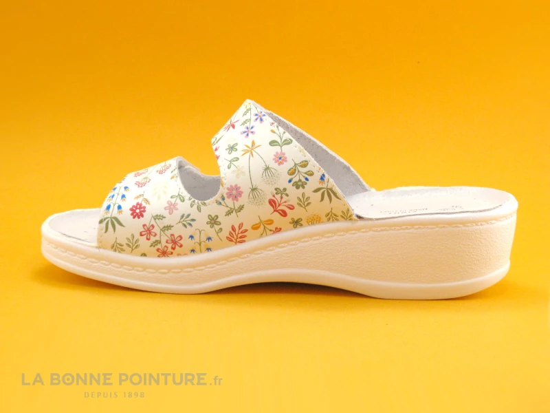 Sanital Light 4375 Blanc Fleurs - Mule Femme 2 Scratches 4 Sanital Light 4375 Blanc Fleurs - Mule Femme 2 Scratches – Image 2