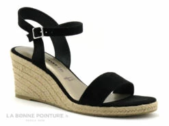 Tamaris 1-28300-28 Black - Sandale Espadrille Compensee Noire