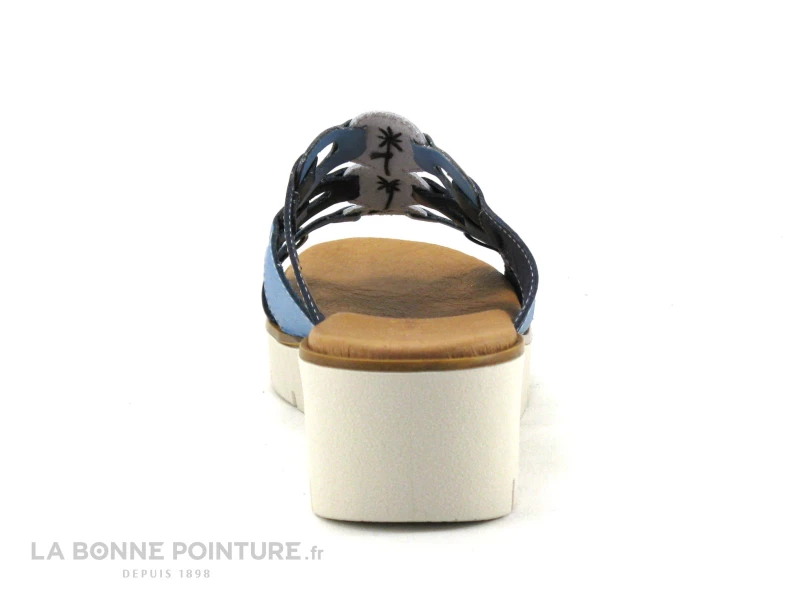 Jordana 35 Fantasia - Bleu Marine - Blanc - Bleu Clair - Mule Compensee 6 Jordana 35 Fantasia - Bleu Marine - Blanc - Bleu Clair - Mule Compensee – Image 4