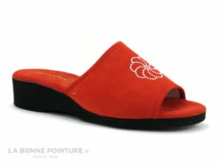 Semelflex ISIS 2 Rouge - Pantoufle Mule Femme - Petit Talon