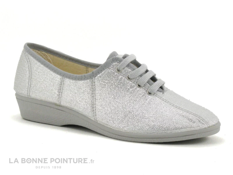 Soca 0694 Argent - Chaussure Compensee Femme Toile Argentee 3 Soca 0694 Argent - Chaussure Compensee Femme Toile Argentee