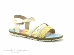 Wipop YOVICO Beige - Paille - Semelle Multicolore - Sandale Fille