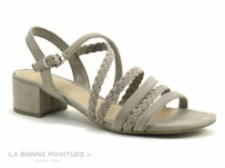 Marco Tozzi 2-28203-28 Taupe - Sandale Beige - Petit Talon Carre
