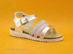 Autenti 6811670 - Gris Metal - Violet - Sandale Mode Fille