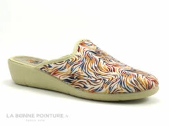 CM Confort 20056 Tiguer - Beige Et Multicolore - Pantoufle Mule F