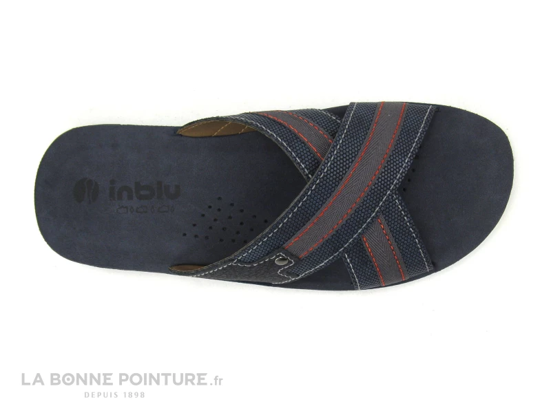 Inblu FO483R01 Bleu Marine - Coutures Rouges - Mule Homme 5 Inblu FO483R01 Bleu Marine - Coutures Rouges - Mule Homme – Image 3