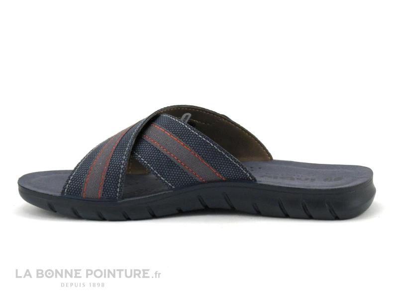 Inblu FO483R01 Bleu Marine - Coutures Rouges - Mule Homme 4 Inblu FO483R01 Bleu Marine - Coutures Rouges - Mule Homme – Image 2
