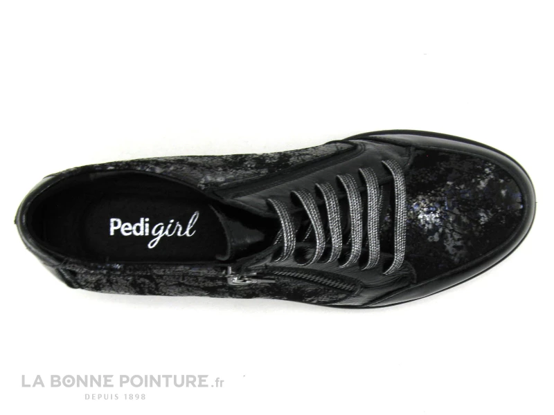Pedi Girl ALET AMO - Noir Verni - Bleu Metal - Chaussure Femme Avec Zip 8 Pedi Girl ALET AMO - Noir Verni - Bleu Metal - Chaussure Femme Avec Zip – Image 6