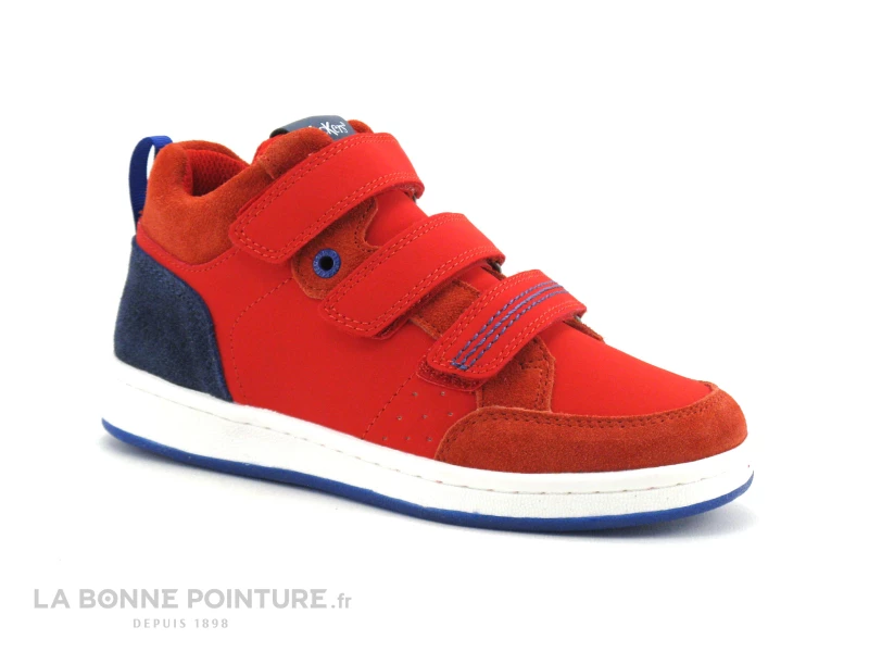 Kickers BILBON Velcro - Rouge - Marine - Basket Montante GARCON 3 Kickers BILBON Velcro - Rouge - Marine - Basket Montante GARCON
