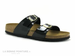 Birkenstock SIDNEY Birko Flor Vernis Noir - Boucle Or - BK1000551- Mule