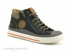 Bopy VELVET Vert - Basket Montante GARCON Cuir Vert