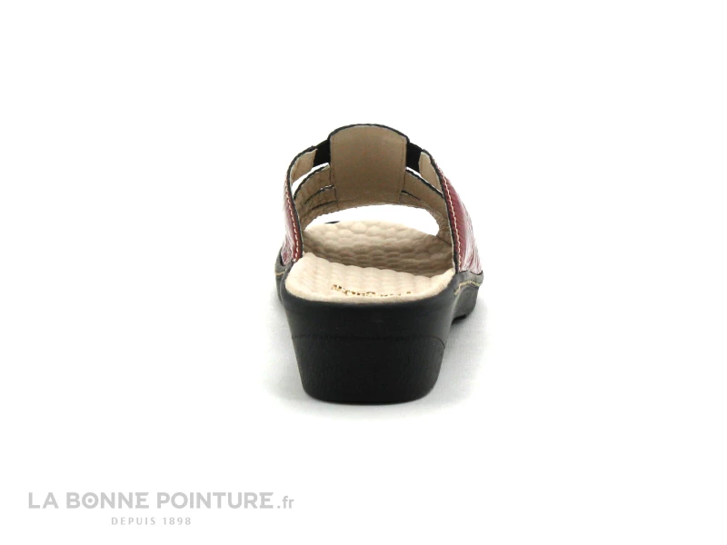 Pedi Girl DOMI - Rouge Verni - Mule Compensee Femme 6 Pedi Girl DOMI - Rouge Verni - Mule Compensee Femme – Image 4