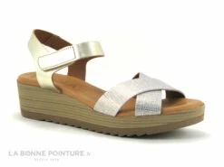 Kaola 576 - Platine - Sandale Or Talon Compense