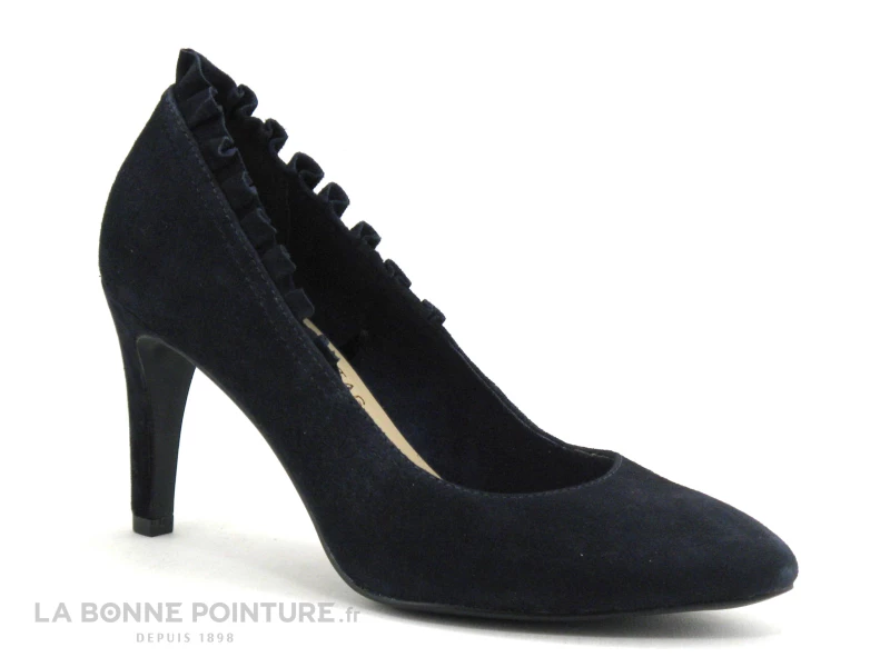 Tamaris 1-22451-22 Navy Suede - Fronces - Escarpin Bleu Marine 7 Tamaris 1-22451-22 Navy Suede - Fronces - Escarpin Bleu Marine – Image 5