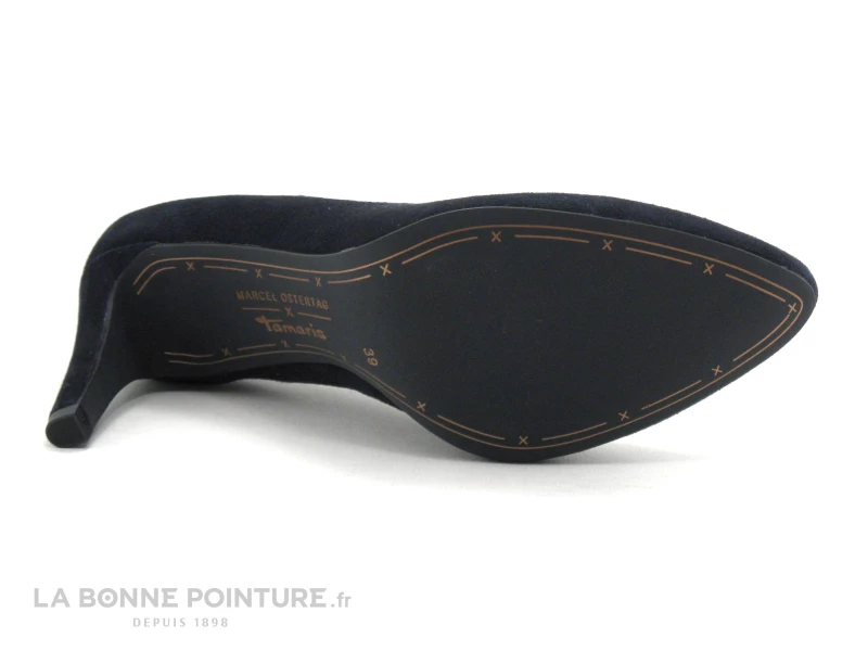 Tamaris 1-22451-22 Navy Suede - Fronces - Escarpin Bleu Marine 9 Tamaris 1-22451-22 Navy Suede - Fronces - Escarpin Bleu Marine – Image 7