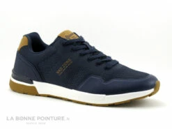 Streeter XABY Marine - Camel - Basket Homme En Maille Bleu Marine