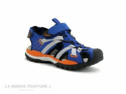 Geox BOREALIS J920RB - Bleu Royal - Orange - Sandale GARCON