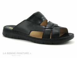 Morans MELET Noir - 27407 - Mule Homme Cuir Noir