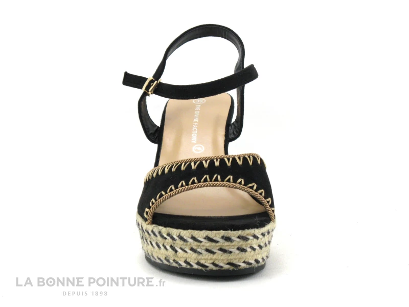 The Divine Factory FJ3973 Noir - Sandale Talon Haut Compense 4 The Divine Factory FJ3973 Noir - Sandale Talon Haut Compense – Image 2