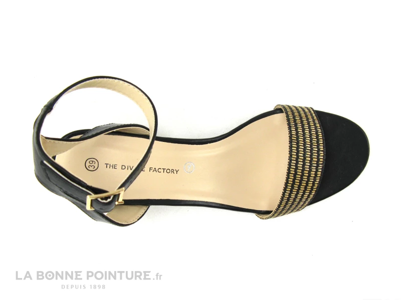 The Divine Factory QL3905 Noir - Paille - Talon Carre - Sandale 7 The Divine Factory QL3905 Noir - Paille - Talon Carre - Sandale – Image 5