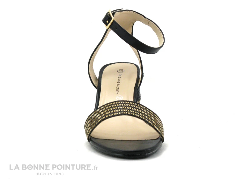 The Divine Factory QL3905 Noir - Paille - Talon Carre - Sandale 4 The Divine Factory QL3905 Noir - Paille - Talon Carre - Sandale – Image 2