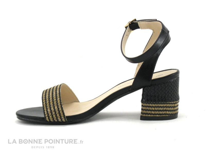 The Divine Factory QL3905 Noir - Paille - Talon Carre - Sandale 5 The Divine Factory QL3905 Noir - Paille - Talon Carre - Sandale – Image 3