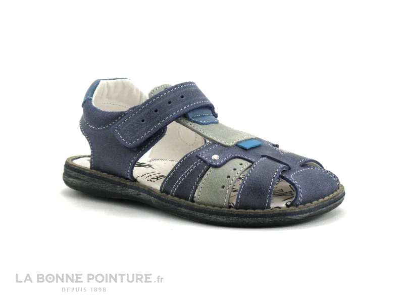 Bopy ELVIS - Bleu Marine - Gris - Sandale Velcro GARCON 7 Bopy ELVIS - Bleu Marine - Gris - Sandale Velcro GARCON – Image 5