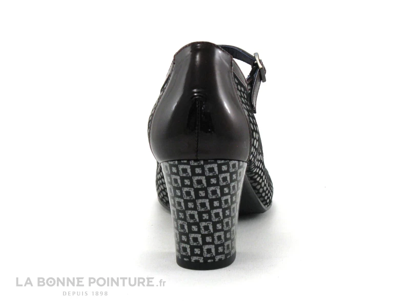 Dorking RODIN Noir Bordeaux Gris - Escarpin Avec Bride 6 Dorking RODIN Noir Bordeaux Gris - Escarpin Avec Bride – Image 4