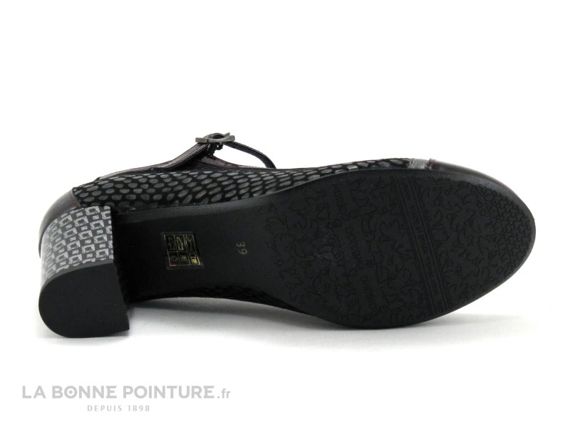 Dorking RODIN Noir Bordeaux Gris - Escarpin Avec Bride 9 Dorking RODIN Noir Bordeaux Gris - Escarpin Avec Bride – Image 7