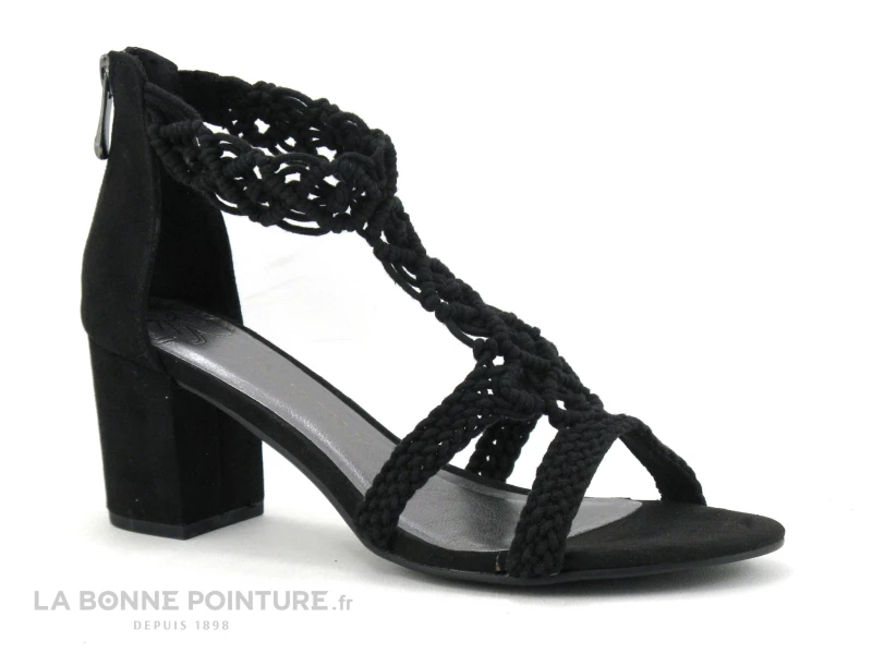 Marco Tozzi 2-28330-24 Black - Sandale Noir Talon Haut - Cordon 3 Marco Tozzi 2-28330-24 Black - Sandale Noir Talon Haut - Cordon