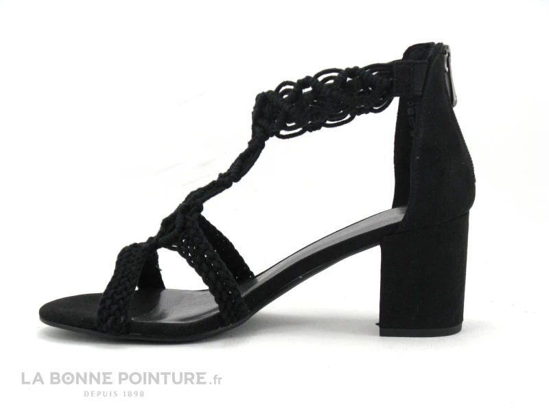 Marco Tozzi 2-28330-24 Black - Sandale Noir Talon Haut - Cordon 4 Marco Tozzi 2-28330-24 Black - Sandale Noir Talon Haut - Cordon – Image 2