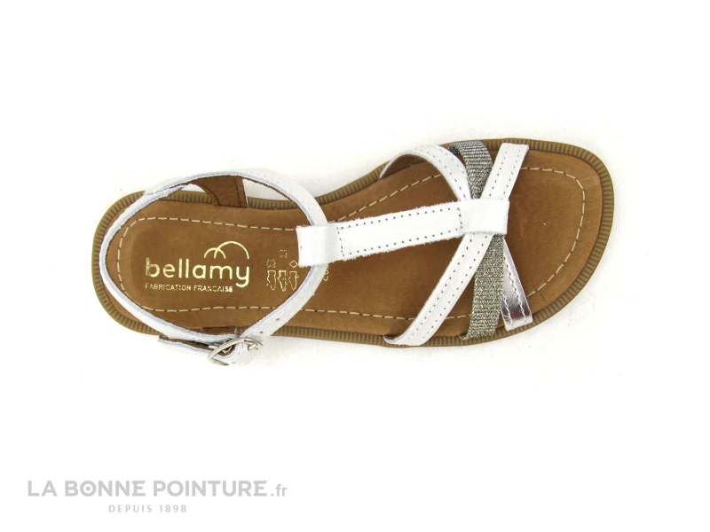 Bellamy TAG Blanc Argent - 474001 - Sandale Fille 6 Bellamy TAG Blanc Argent - 474001 - Sandale Fille – Image 4