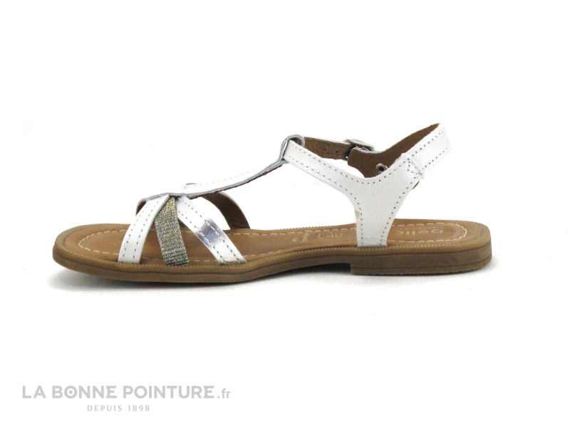 Bellamy TAG Blanc Argent - 474001 - Sandale Fille 4 Bellamy TAG Blanc Argent - 474001 - Sandale Fille – Image 2