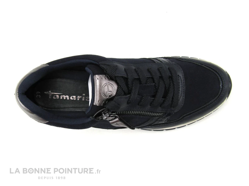 Tamaris 1-23709-27 Navy - Sneakers Bleu Marine -Semelle Compensee 8 Tamaris 1-23709-27 Navy - Sneakers Bleu Marine -Semelle Compensee – Image 6