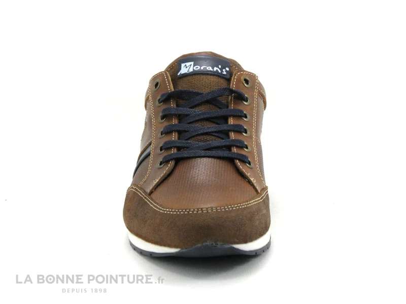 Morans SABAR Cognac - Basket Ville Homme Marron - Lacet Bleu 4 Morans SABAR Cognac - Basket Ville Homme Marron - Lacet Bleu – Image 2