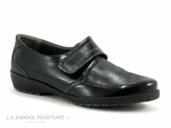 Suave LONDON 8010T - Noir - Noir Verni - Chaussure Femme Avec Velcro