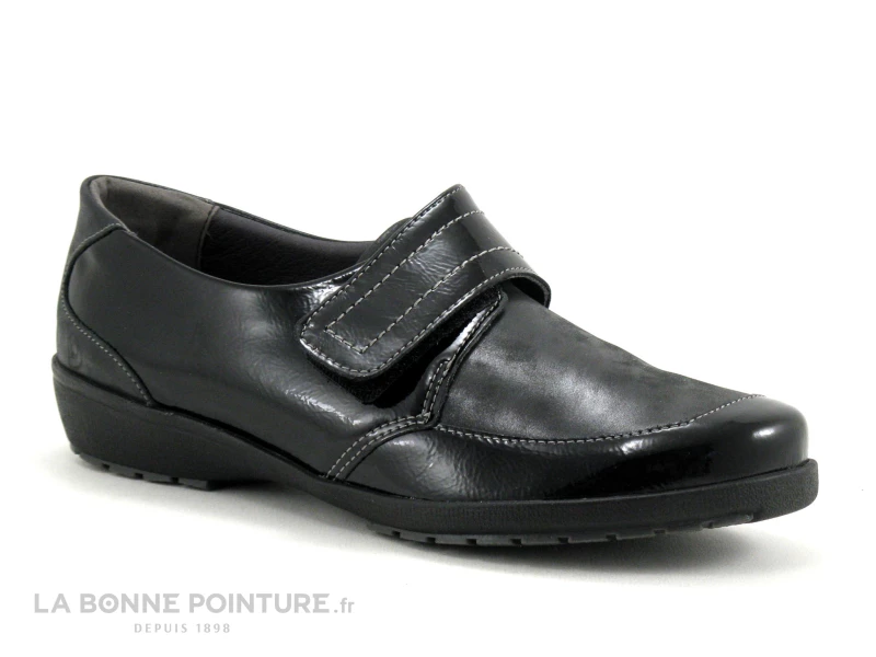 Suave LONDON 8010T - Noir - Noir Verni - Chaussure Femme Avec Velcro 3 Suave LONDON 8010T - Noir - Noir Verni - Chaussure Femme Avec Velcro