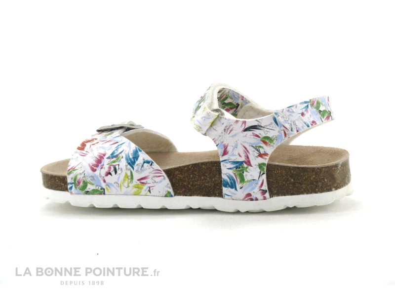 Autenti 8500 Blanc - Fleuri Multicolore - Sandale Fille 4 Autenti 8500 Blanc - Fleuri Multicolore - Sandale Fille – Image 2