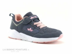 Lico 590458 Fin VS - Basket Fille Grise Et Rose - Elastique Et Velcro