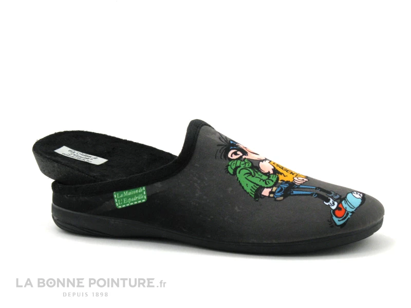 Maison Espadrille G510 Gris Noir - Pantoufle Gaston Lagaffe 5 Maison Espadrille G510 Gris Noir - Pantoufle Gaston Lagaffe – Image 3