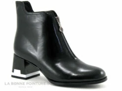 Metamorf Ose MACAREL Noir Verni - Boots Femme -Talon Noir Et Blanc