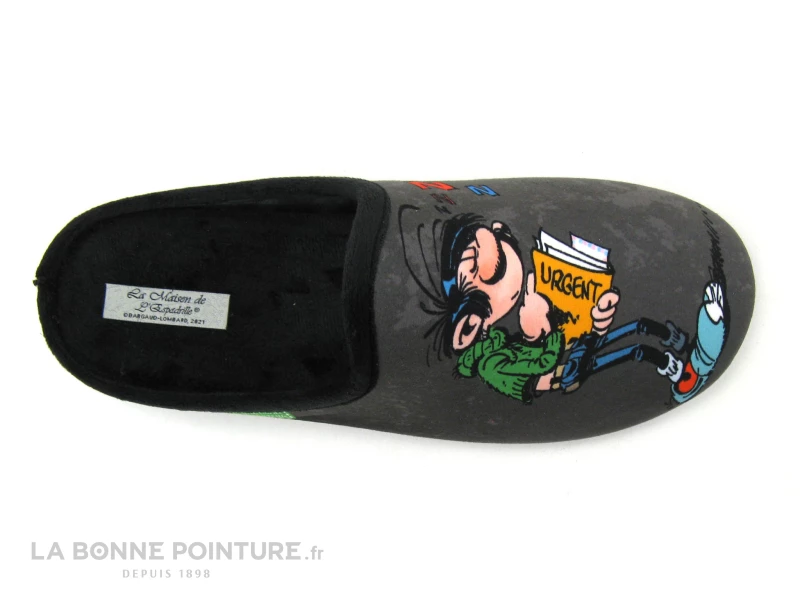 Maison Espadrille G510 Gris Noir - Pantoufle Gaston Lagaffe 6 Maison Espadrille G510 Gris Noir - Pantoufle Gaston Lagaffe – Image 4