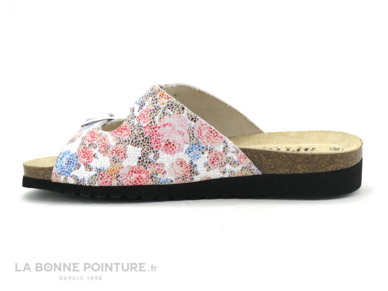 Artika Soft BASQUE Vaq Roses - Blanc - Multicolore - Mule Femme 5 Artika Soft BASQUE Vaq Roses - Blanc - Multicolore - Mule Femme – Image 3