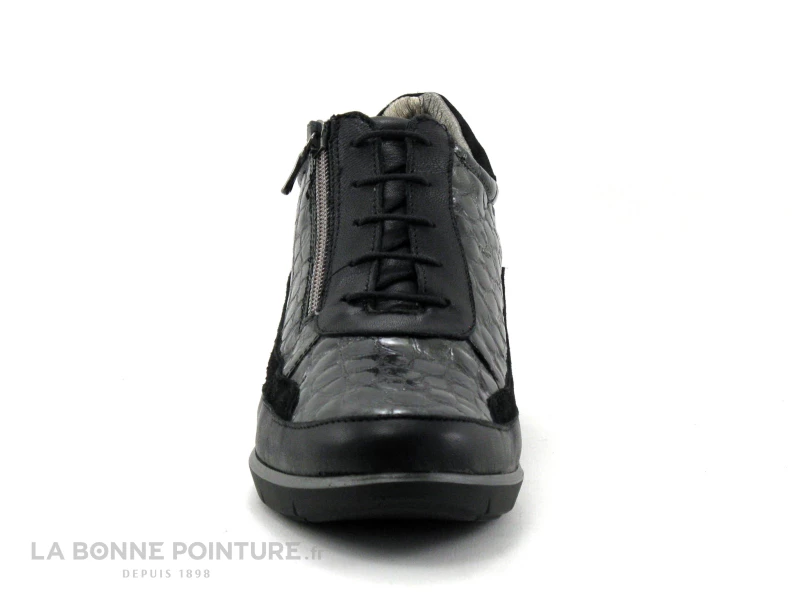 Pedi Girl GIFAR Anthracite Croco - Chaussure Compensee Avec Zip 4 Pedi Girl GIFAR Anthracite Croco - Chaussure Compensee Avec Zip – Image 2