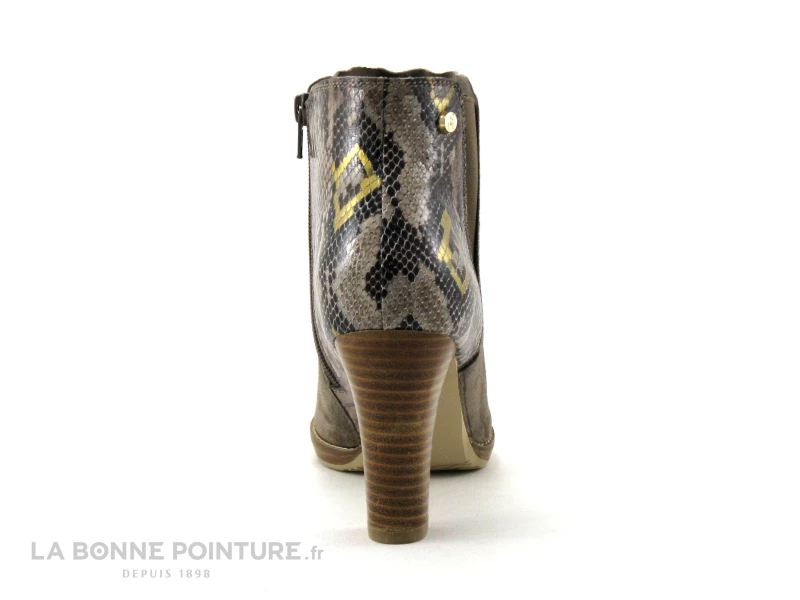 Fugitive ASFALT Vel Taupe - Python Taupe - Bottine Talon Haut 6 Fugitive ASFALT Vel Taupe - Python Taupe - Bottine Talon Haut – Image 4