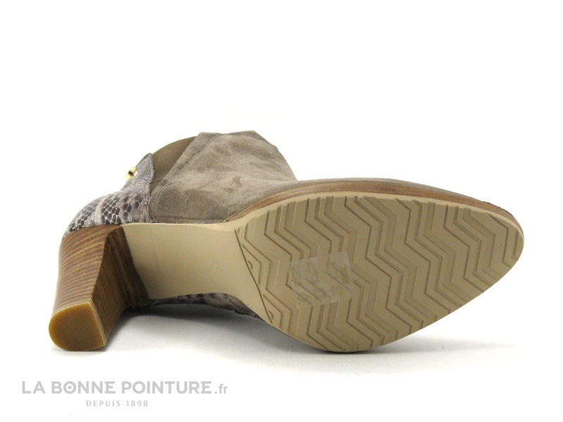 Fugitive ASFALT Vel Taupe - Python Taupe - Bottine Talon Haut 9 Fugitive ASFALT Vel Taupe - Python Taupe - Bottine Talon Haut – Image 7