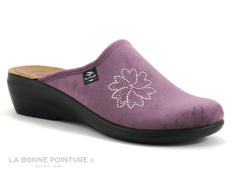 Fly Flot FLURE Lilas - Pantoufle Sabot Femme Velours Violet 3 Fly Flot FLURE Lilas - Pantoufle Sabot Femme Velours Violet